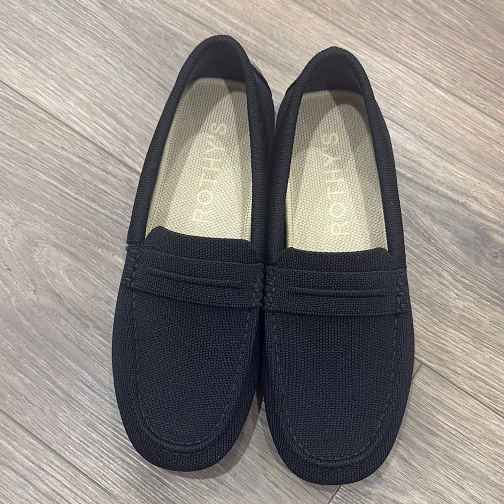 Rothy's Black Moccasins Slip-On Shoes - NWOT - Worn ONCE!